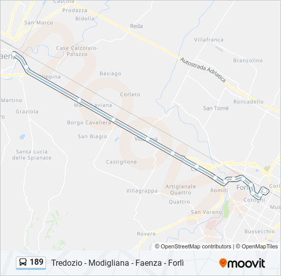 189 bus Line Map