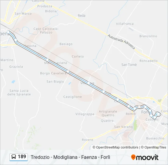 189 Bus Line Map