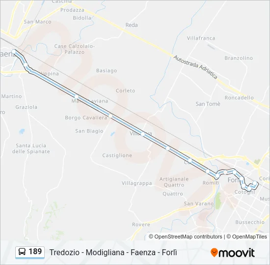 189 Bus Line Map