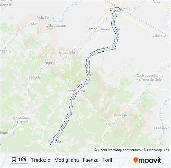 189 Bus Line Map