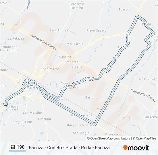 190 Bus Line Map