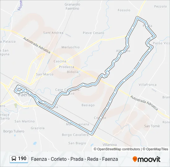 190 Bus Line Map