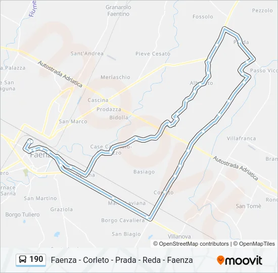 190 Bus Line Map