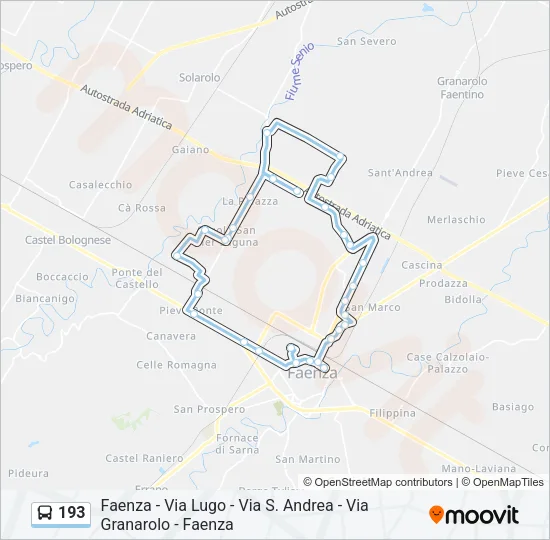 193 Bus Line Map