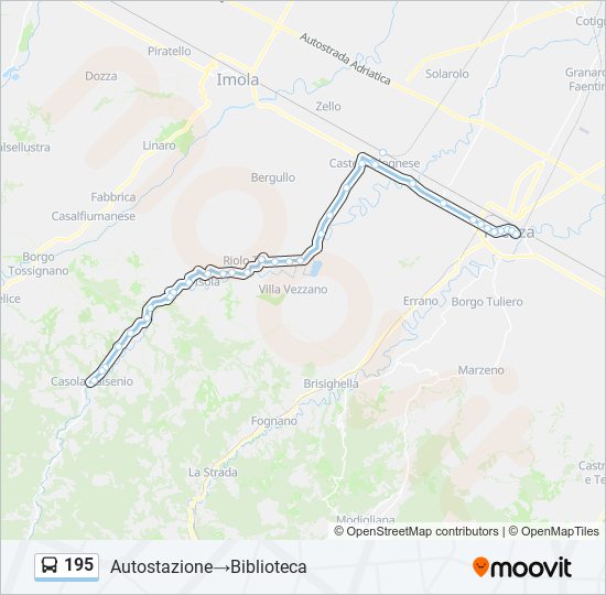 195 bus Line Map