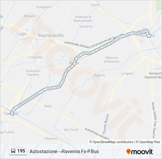 Percorso linea bus 195