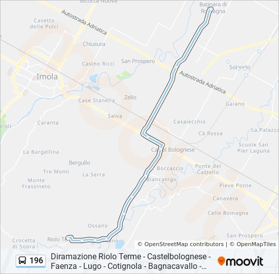 Percorso linea bus 196