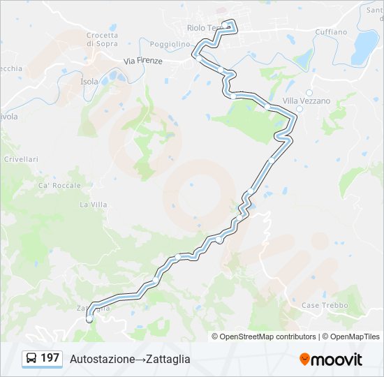 197 bus Line Map