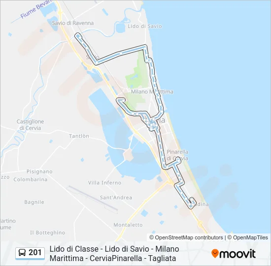 201 Bus Line Map