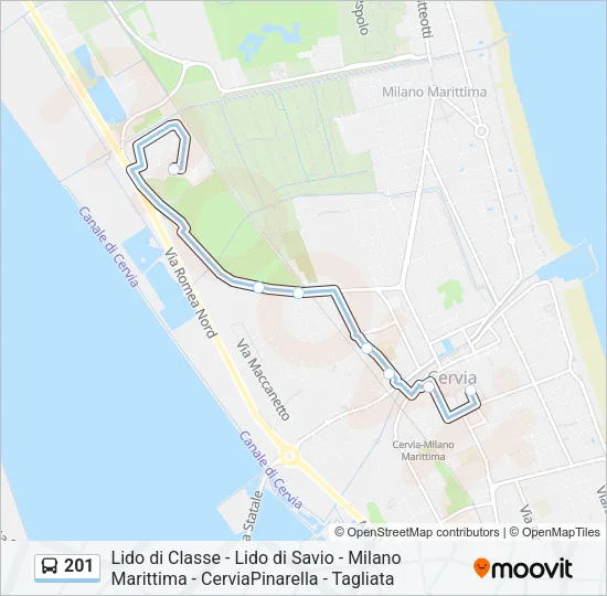 201 Bus Line Map