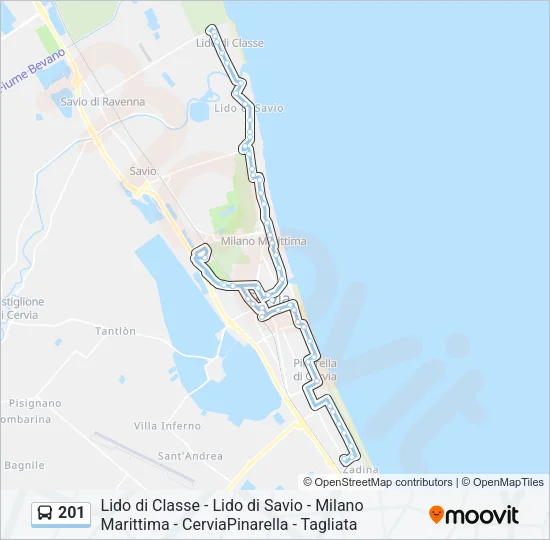 201 Bus Line Map