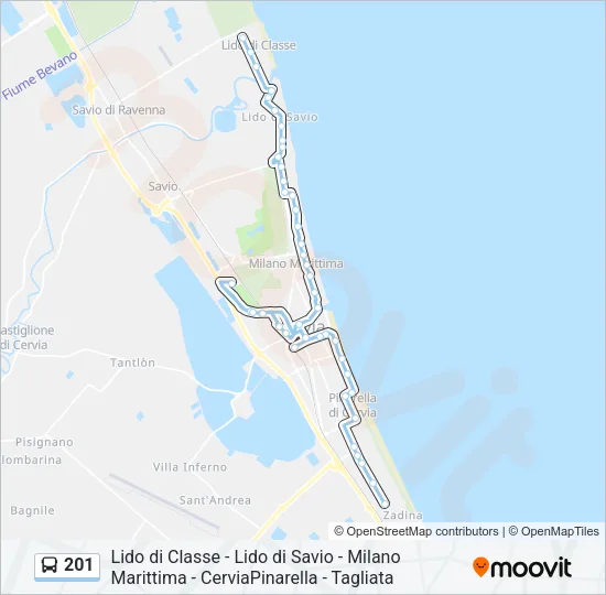 201 Bus Line Map
