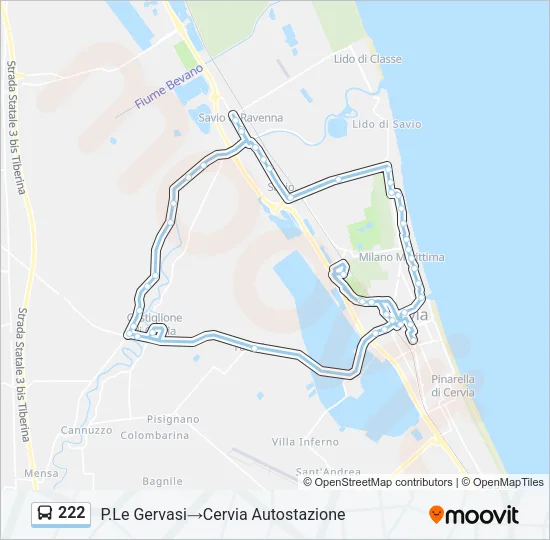 222 Bus Line Map