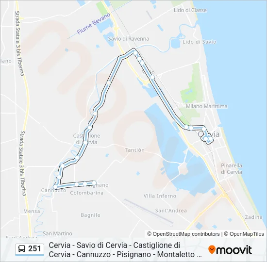 251 Bus Line Map