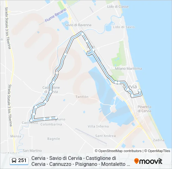 251 Bus Line Map