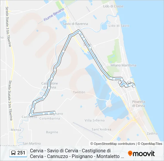 251 Bus Line Map