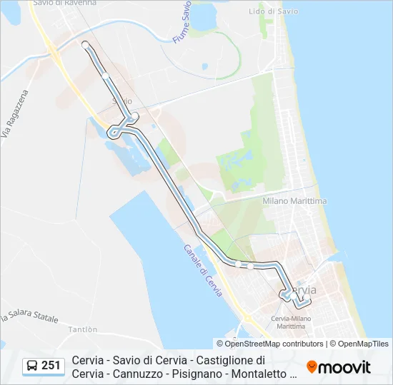 251 Bus Line Map