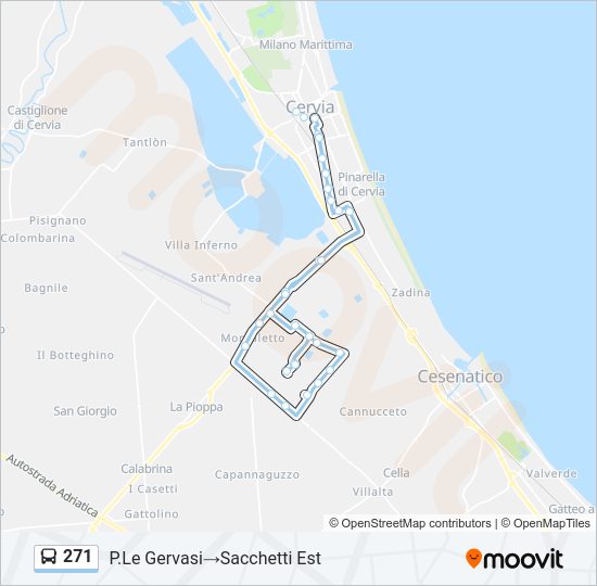 271 bus Line Map