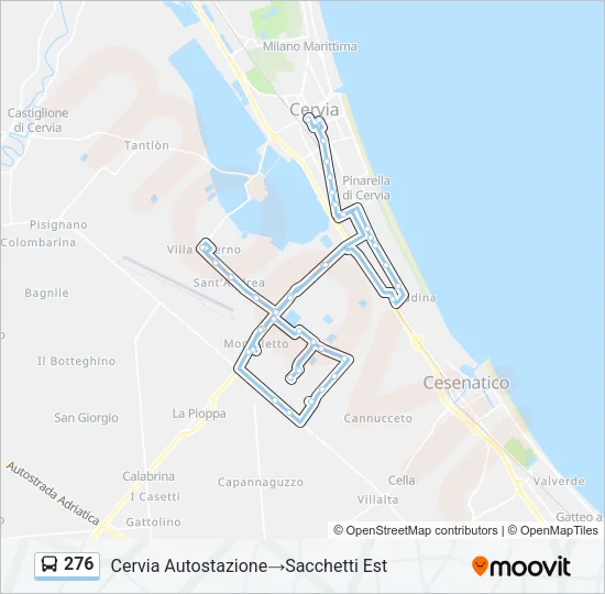 276 Bus Line Map