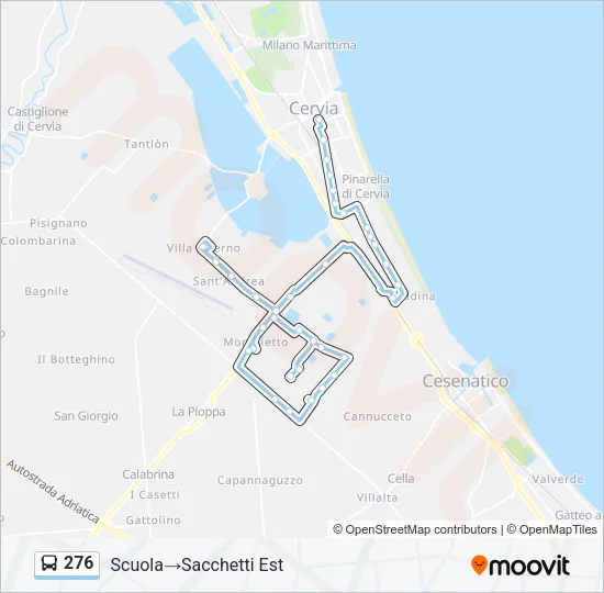 276 Bus Line Map