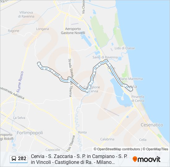 282 bus Line Map