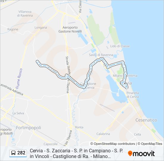 282 bus Line Map