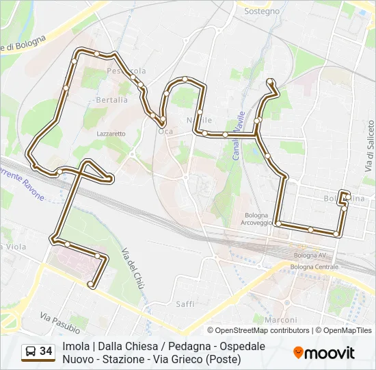 34 Bus Line Map