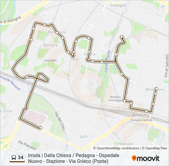 34 Bus Line Map