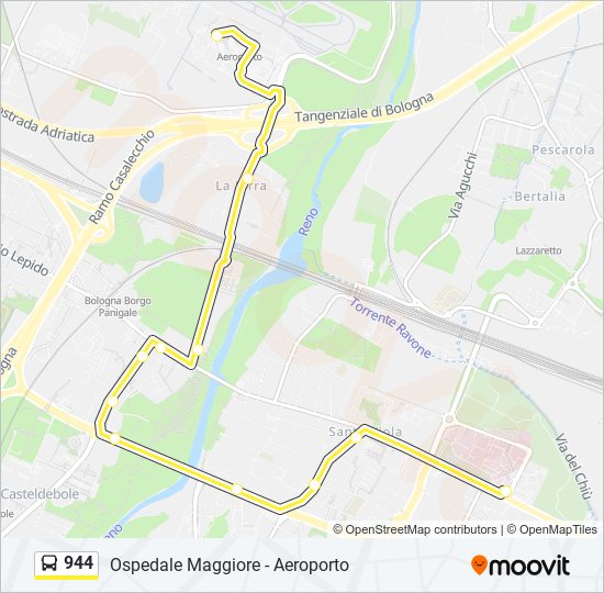 944 Route Schedules, Stops & Maps Ospedale Maggiore‎→Aeroporto (Updated)