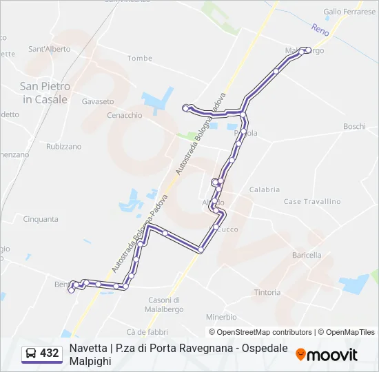 432 Bus Line Map