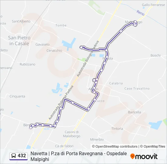 432 Bus Line Map