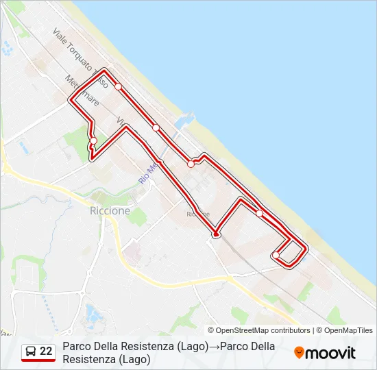 22 Bus Line Map