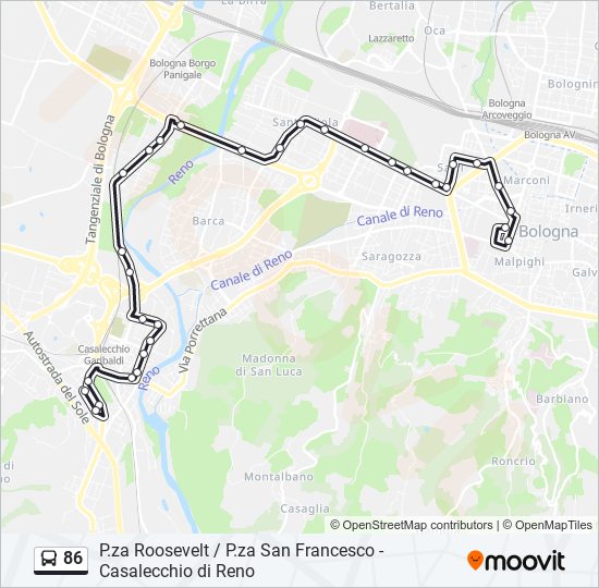 86 bus Line Map