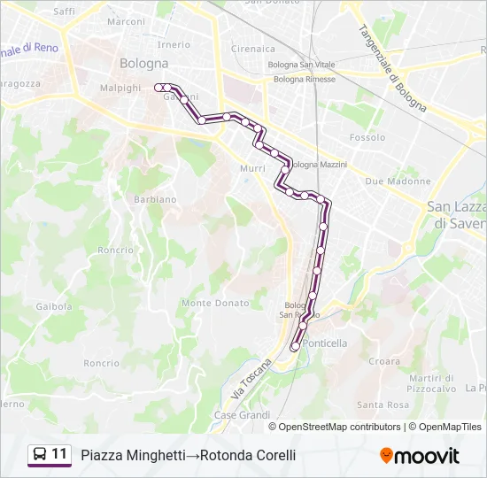 11 Bus Line Map