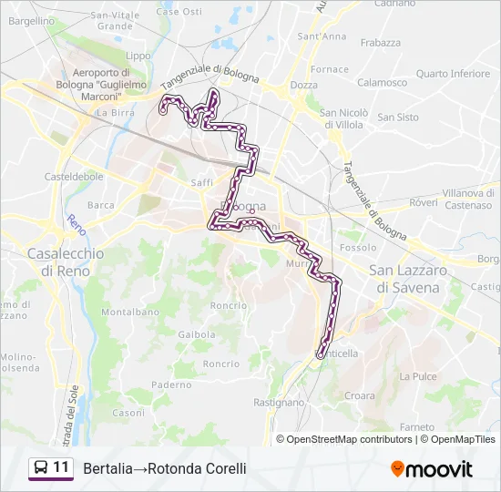 11 Bus Line Map