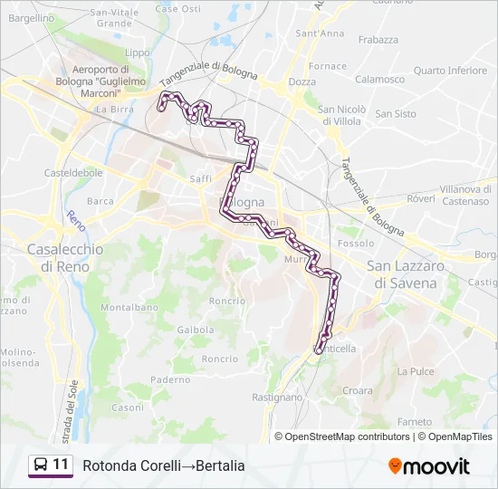 11 Bus Line Map