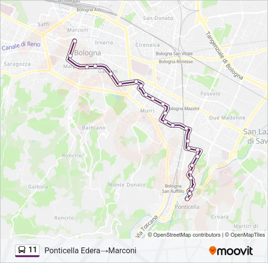 11 Bus Line Map