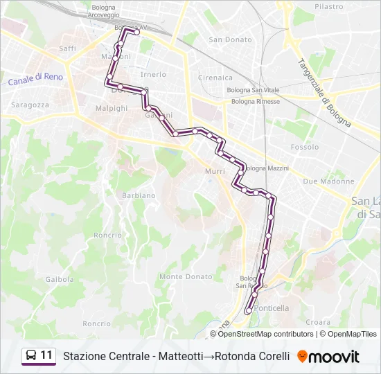 11 Bus Line Map