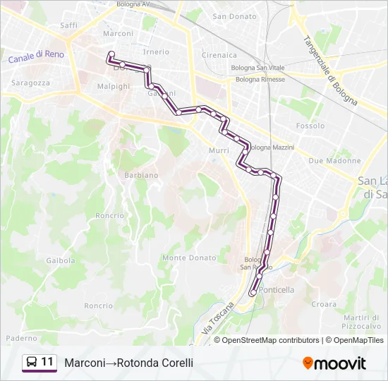 11 Bus Line Map