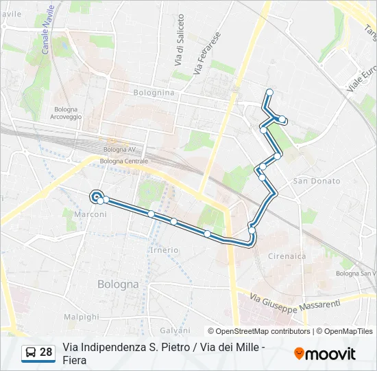 28 Bus Line Map