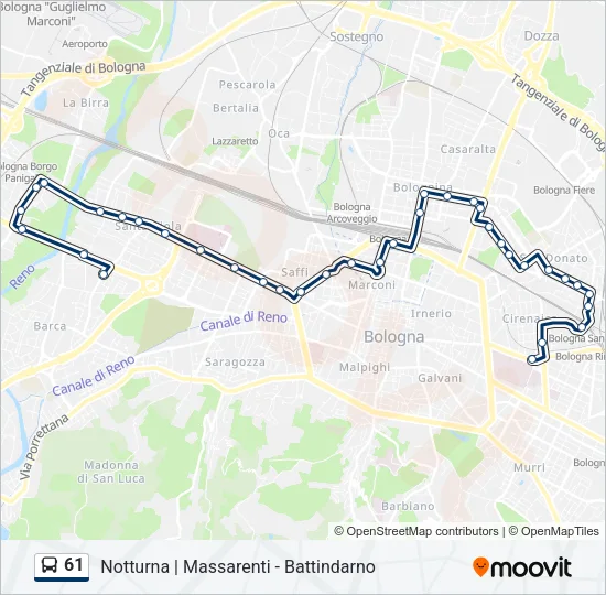 61 Bus Line Map