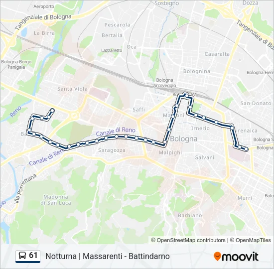 61 Bus Line Map