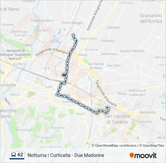 62 Bus Line Map