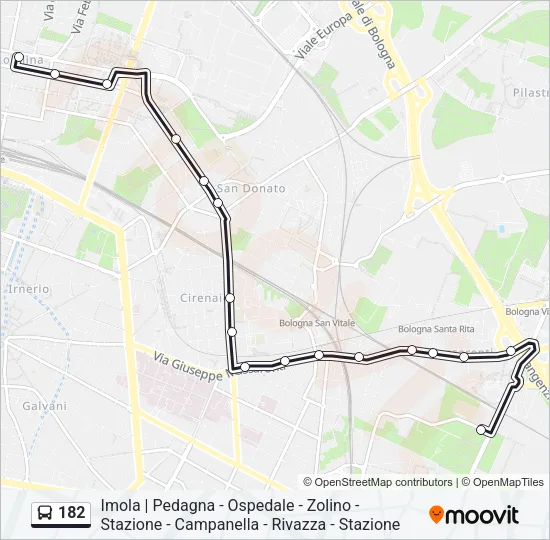 182 Bus Line Map