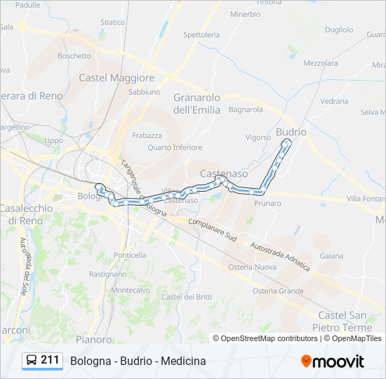 211 bus Line Map