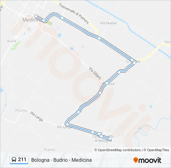 211 Bus Line Map