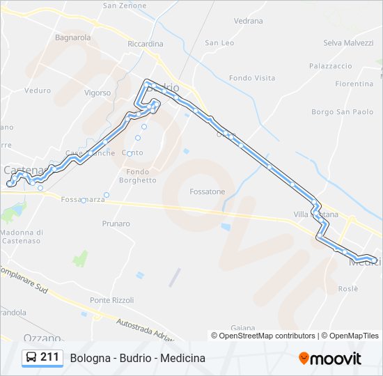 211 bus Line Map