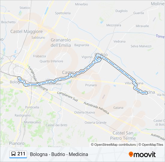 211 bus Line Map