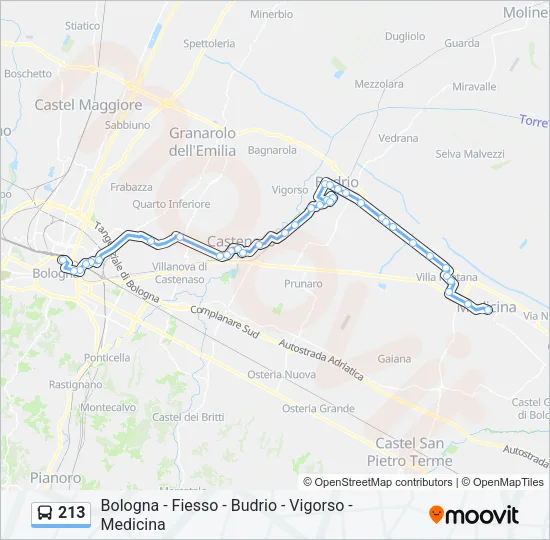 213 Bus Line Map