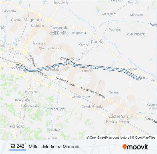 Percorso linea bus 242